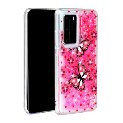 Pattern Printing Glitter Powder Quicksand TPU Back Shell for Huawei P40 Pro