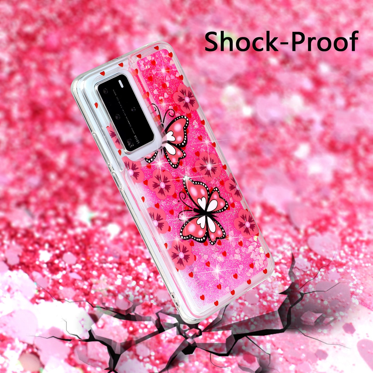 Pattern Printing Glitter Powder Quicksand TPU Back Shell for Huawei P40 Pro