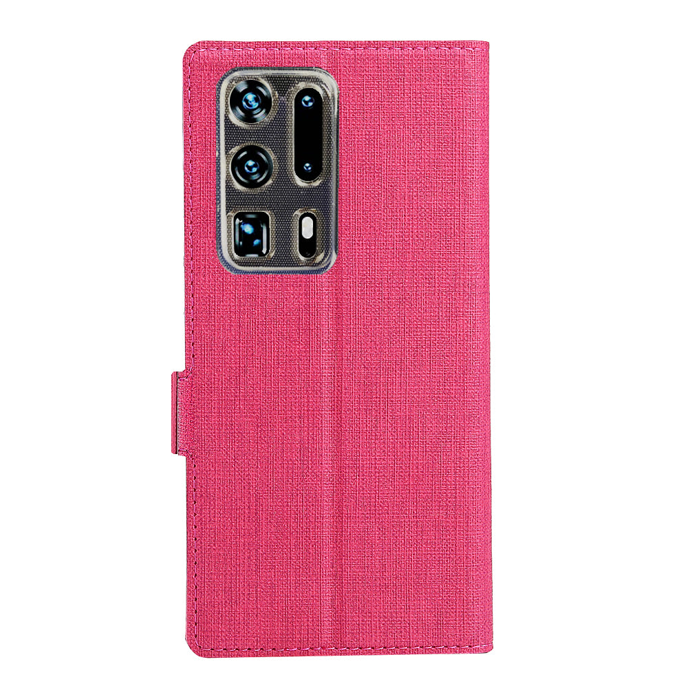 VILI DMK Cross Texture Double Magnetic Clasp Leather Wallet Stand Case for Huawei P40 Pro Plus