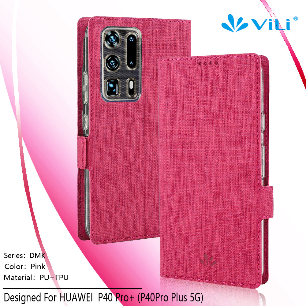 VILI DMK Cross Texture Double Magnetic Clasp Leather Wallet Stand Case for Huawei P40 Pro Plus