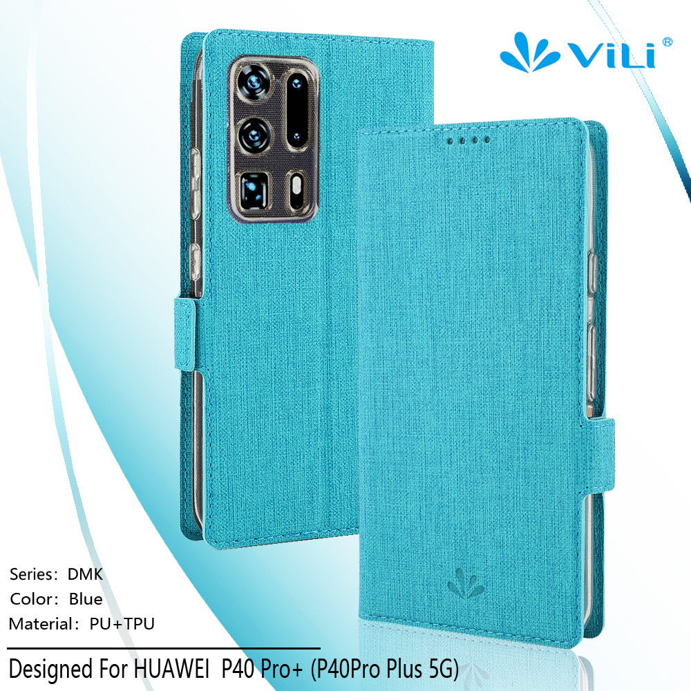VILI DMK Cross Texture Double Magnetic Clasp Leather Wallet Stand Case for Huawei P40 Pro Plus