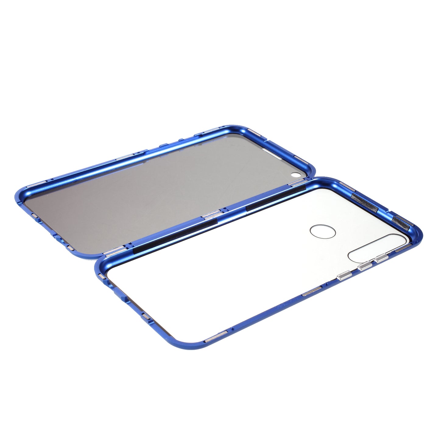 Detachable Magnetic Metal Frame + Protection Tempered Glass Anti-peep Cover for Huawei P40 lite E/Y7p/Honor 9C