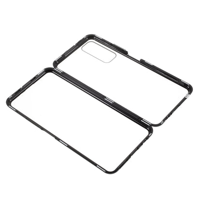 Ultra Clear Double-sided Tempered Glass + Metal Frame Magnetic All-around Protection Phone Case for Huawei P smart 2021 / Y7a