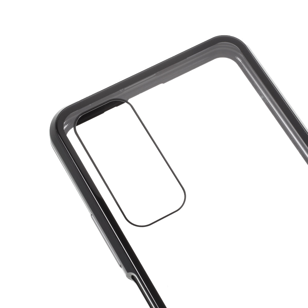 Ultra Clear Double-sided Tempered Glass + Metal Frame Magnetic All-around Protection Phone Case for Huawei P smart 2021 / Y7a