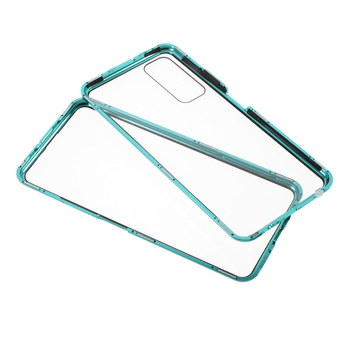 Ultra Clear Double-sided Tempered Glass + Metal Frame Magnetic All-around Protection Phone Case for Huawei P smart 2021 / Y7a
