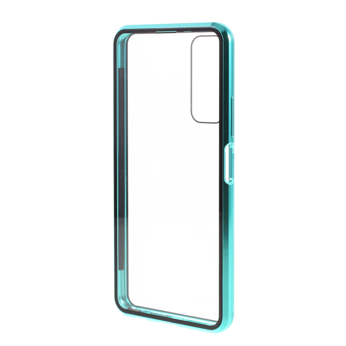 Ultra Clear Double-sided Tempered Glass + Metal Frame Magnetic All-around Protection Phone Case for Huawei P smart 2021 / Y7a