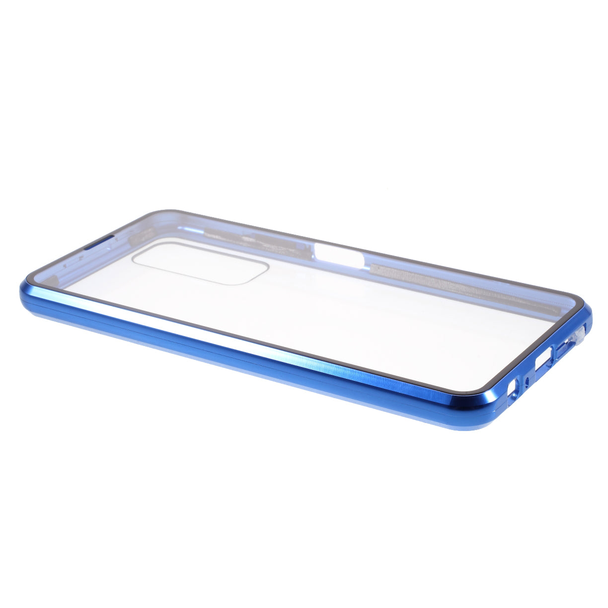Ultra Clear Double-sided Tempered Glass + Metal Frame Magnetic All-around Protection Phone Case for Huawei P smart 2021 / Y7a