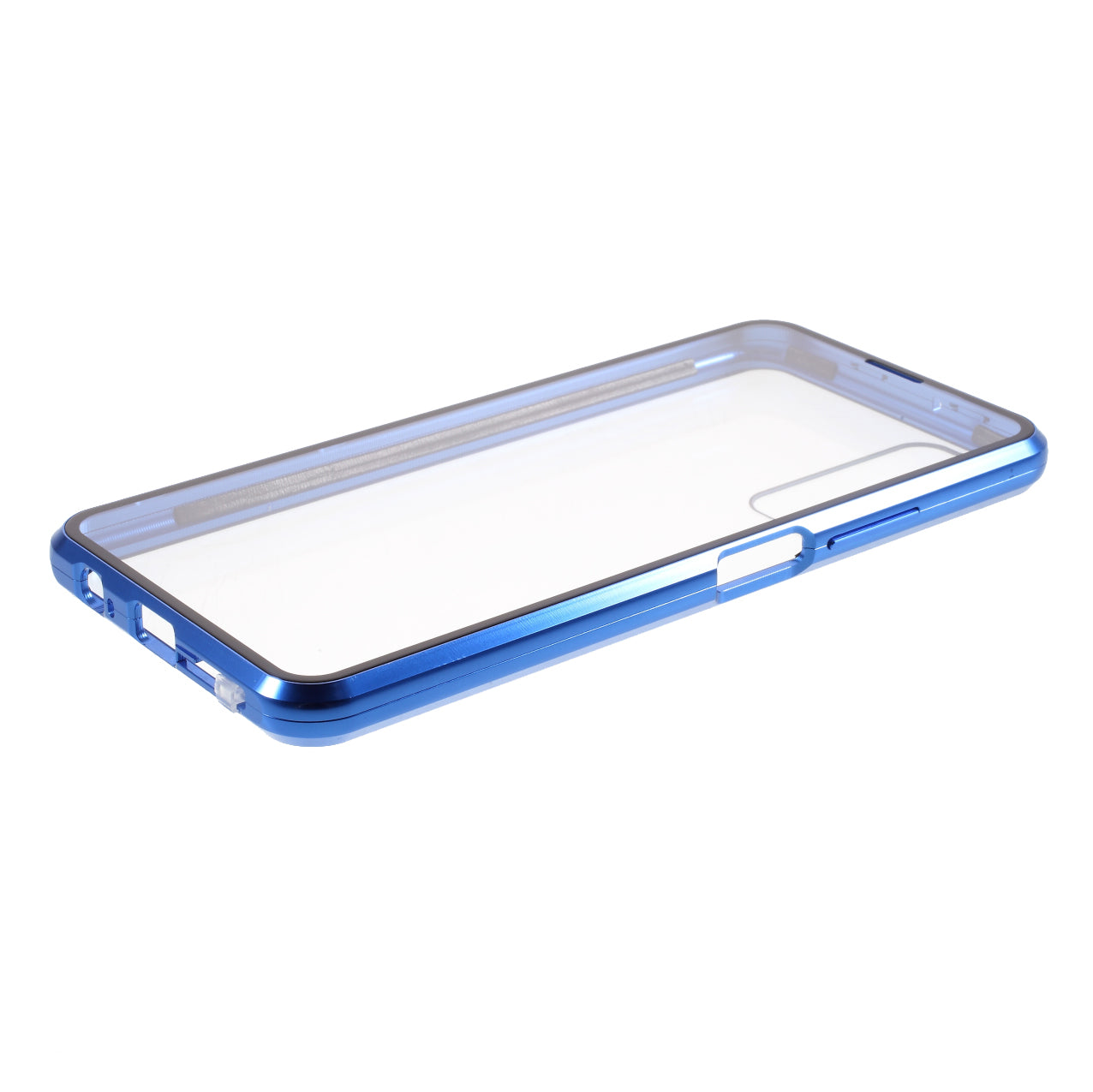 Ultra Clear Double-sided Tempered Glass + Metal Frame Magnetic All-around Protection Phone Case for Huawei P smart 2021 / Y7a