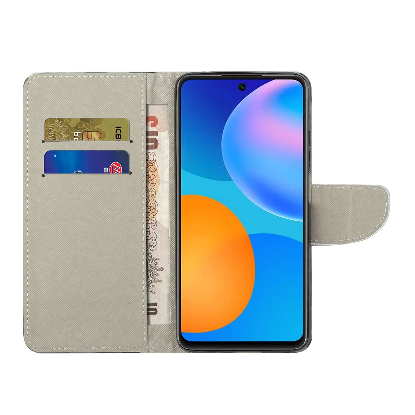 Pattern Printing Cross Texture Leather Wallet Phone Stand Protective Case for Honor 10X Lite