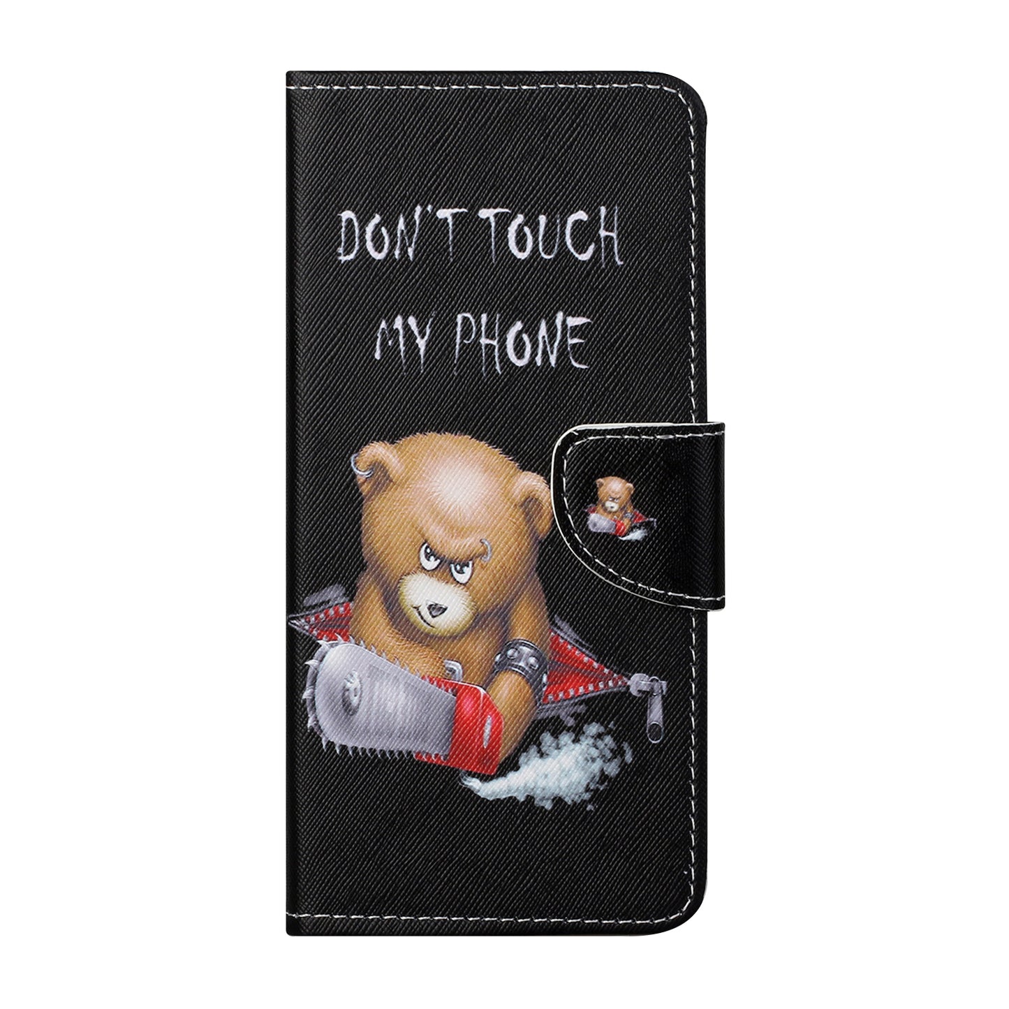 Pattern Printing Cross Texture Leather Wallet Phone Stand Protective Case for Honor 10X Lite