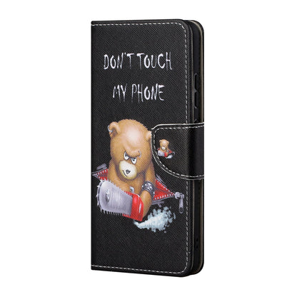 Pattern Printing Cross Texture Leather Wallet Phone Stand Protective Case for Honor 10X Lite