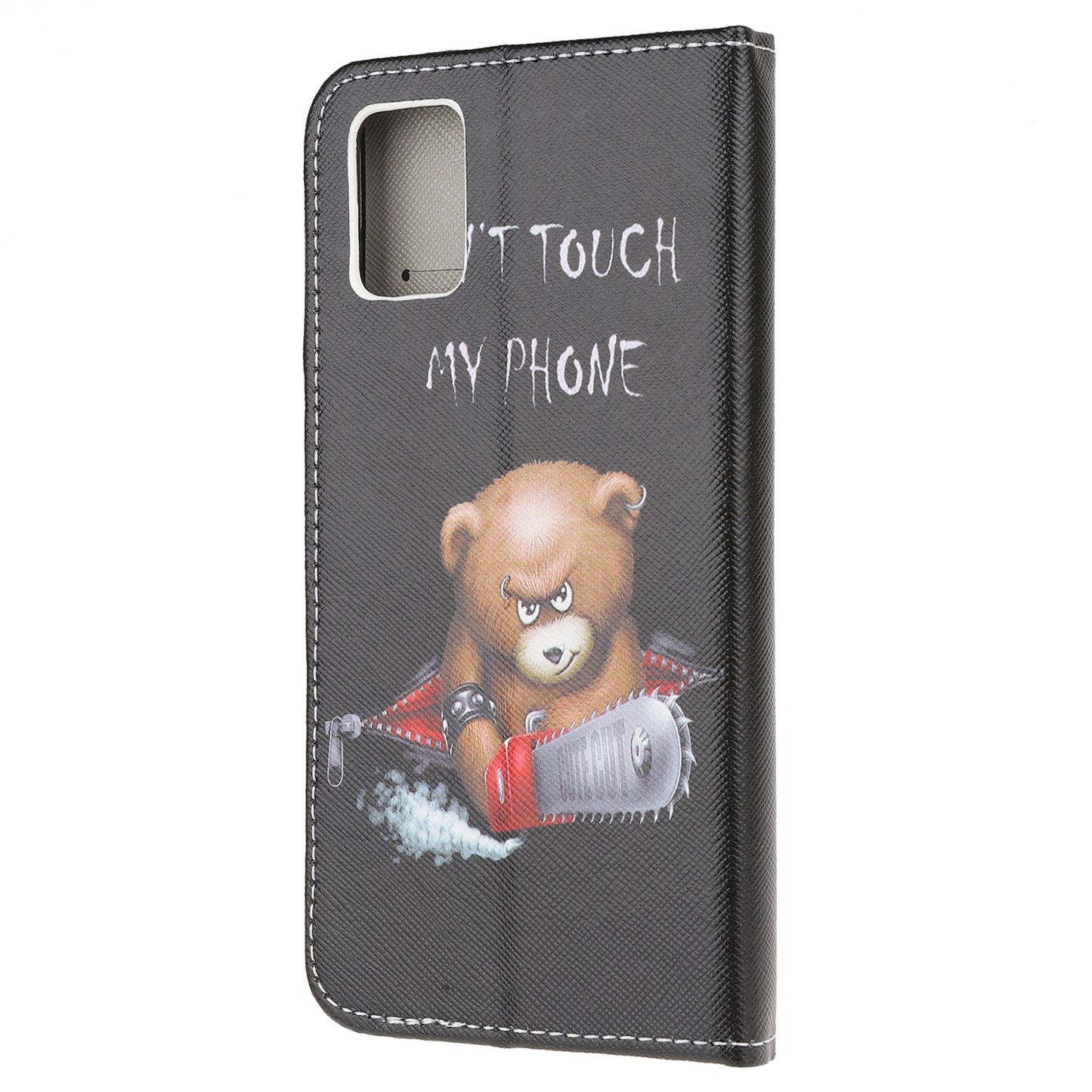 Pattern Printing Cross Texture Leather Wallet Phone Stand Protective Case for Honor 10X Lite