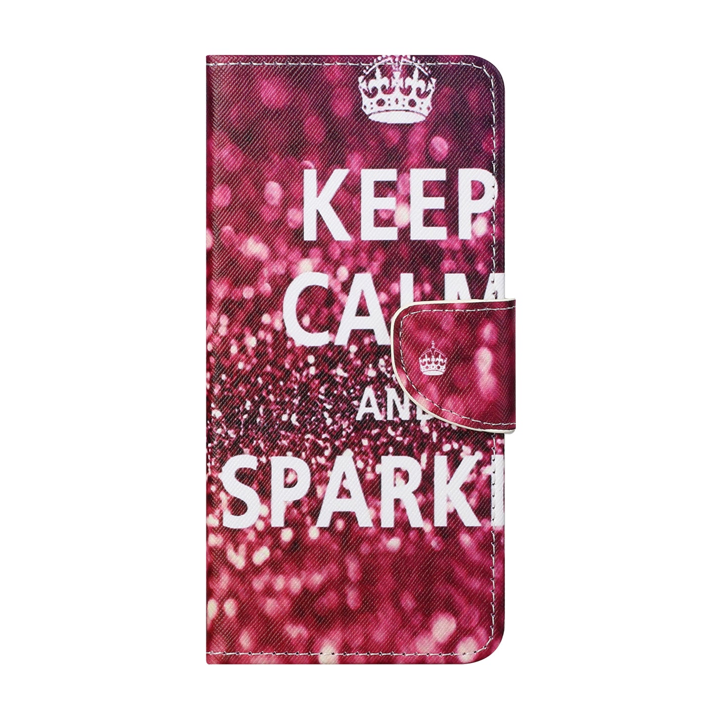Pattern Printing Cross Texture Leather Wallet Phone Stand Protective Case for Honor 10X Lite