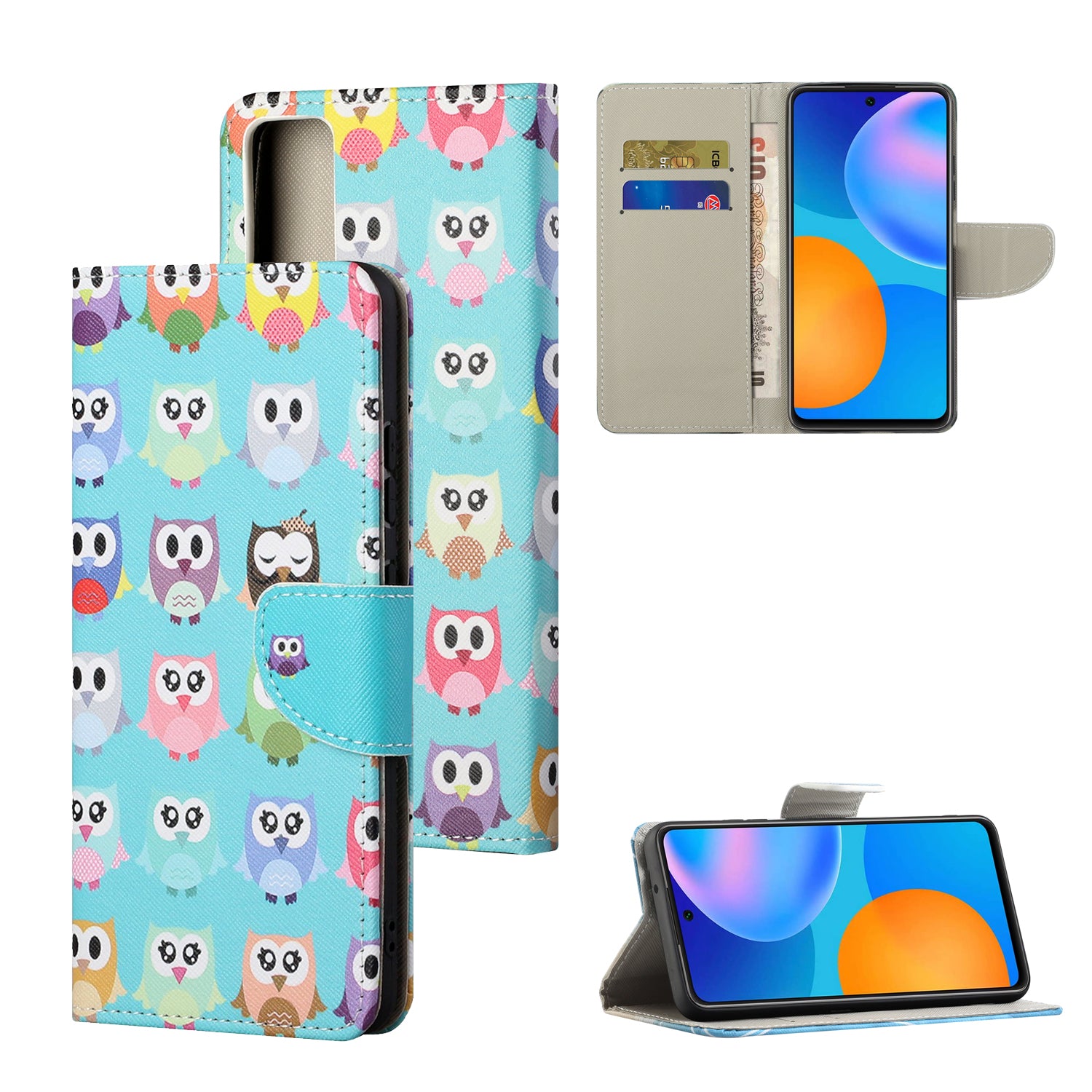 Pattern Printing Cross Texture Leather Wallet Phone Stand Protective Case for Honor 10X Lite