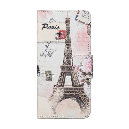 Pattern Printing Cross Texture Leather Wallet Phone Stand Protective Case for Honor 10X Lite