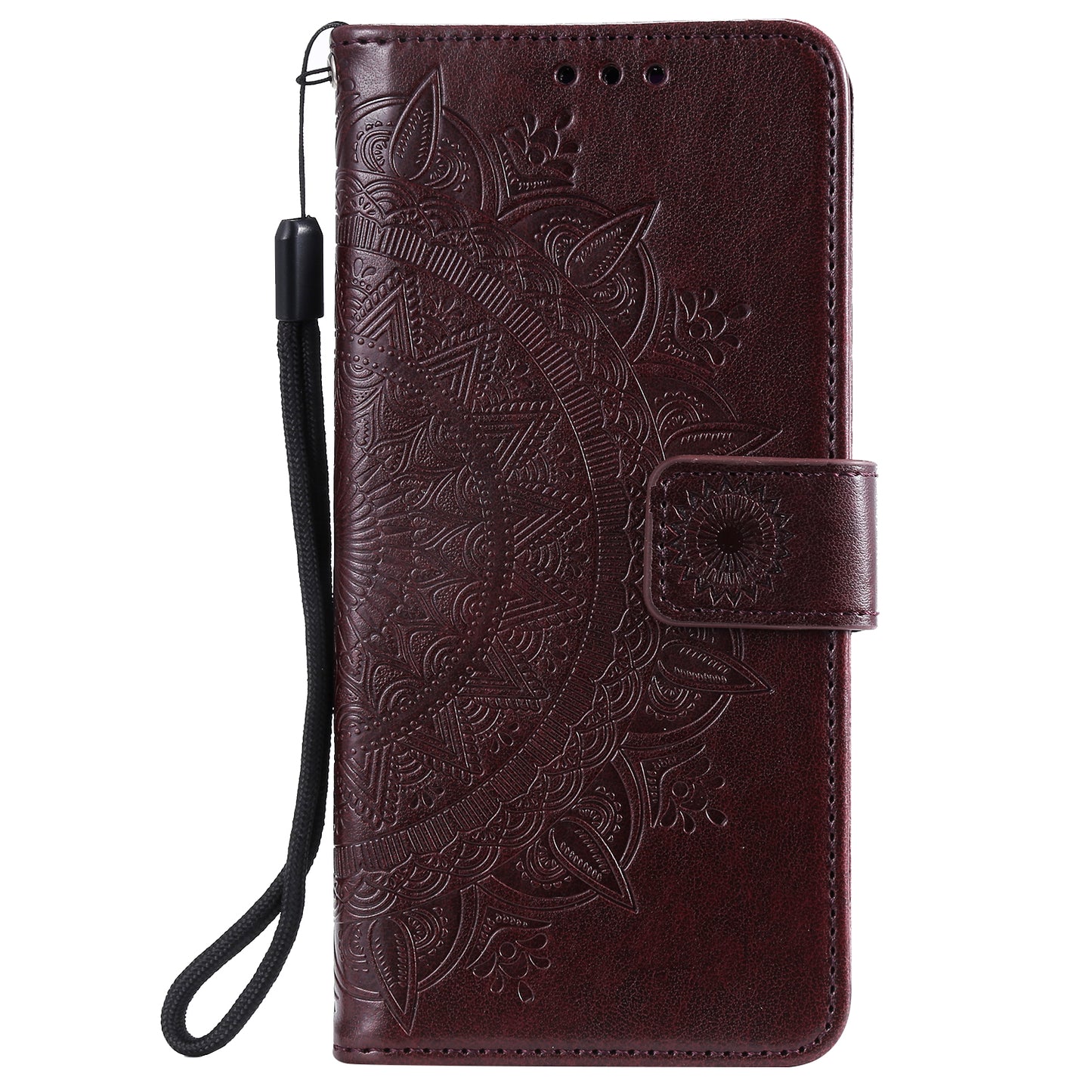 Imprinted Mandala Flower Wallet Leather Case with Strap for Honor 10X Lite