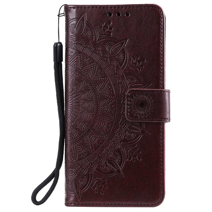 Imprinted Mandala Flower Wallet Leather Case with Strap for Honor 10X Lite