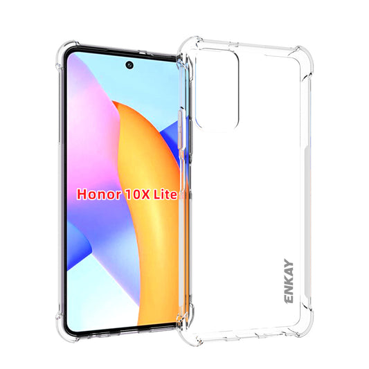 ENKAY Antislip 4 Corners Thickened Shockproof Clear TPU Shell for Honor 10X Lite