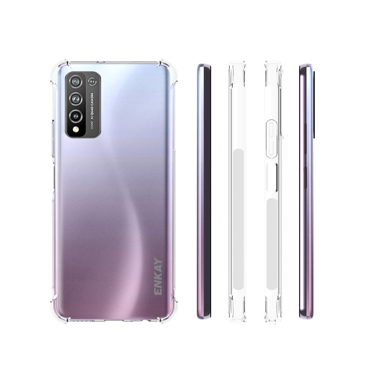 ENKAY Antislip 4 Corners Thickened Shockproof Clear TPU Shell for Honor 10X Lite