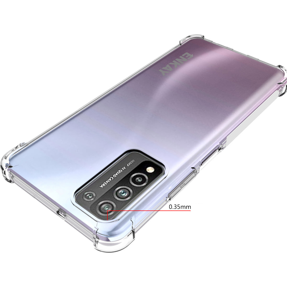 ENKAY Antislip 4 Corners Thickened Shockproof Clear TPU Shell for Honor 10X Lite