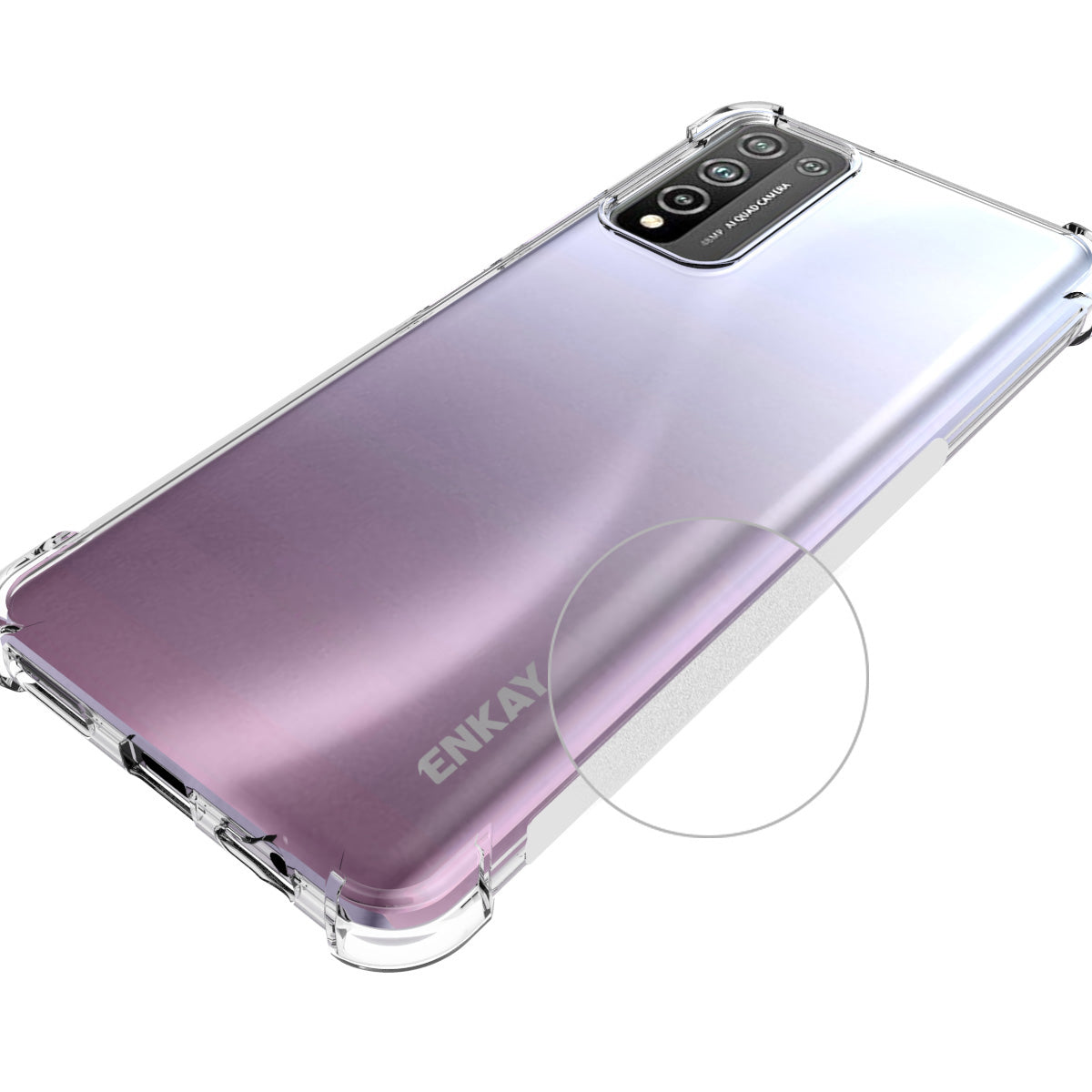 ENKAY Antislip 4 Corners Thickened Shockproof Clear TPU Shell for Honor 10X Lite