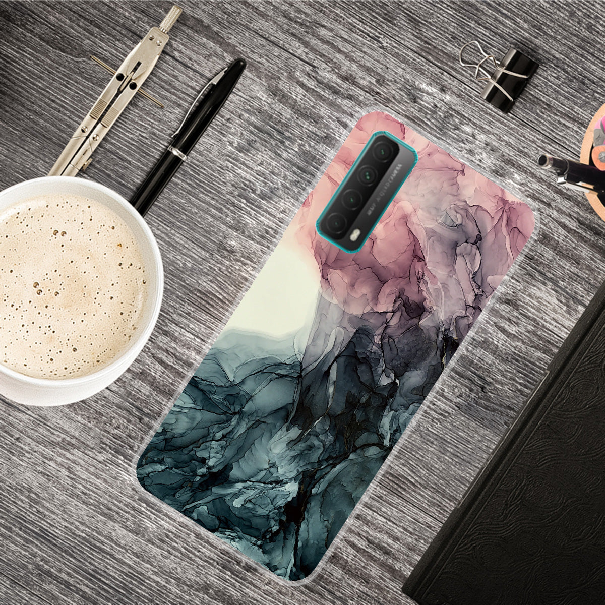 Marble Pattern Printing Design TPU Case for Huawei P Smart 2021 / Y7a