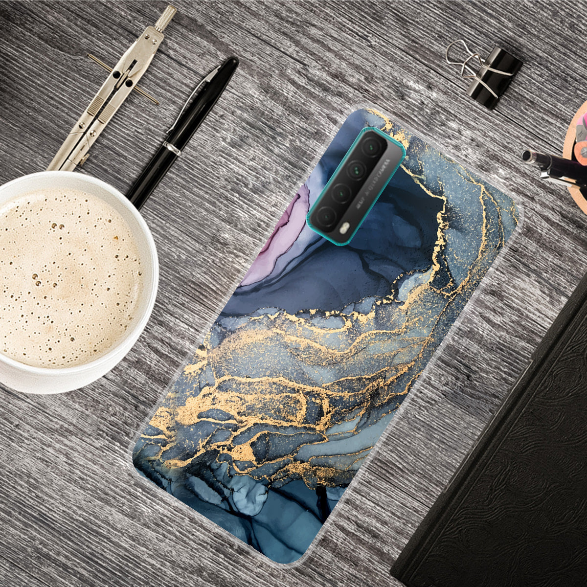 Marble Pattern Printing Design TPU Case for Huawei P Smart 2021 / Y7a