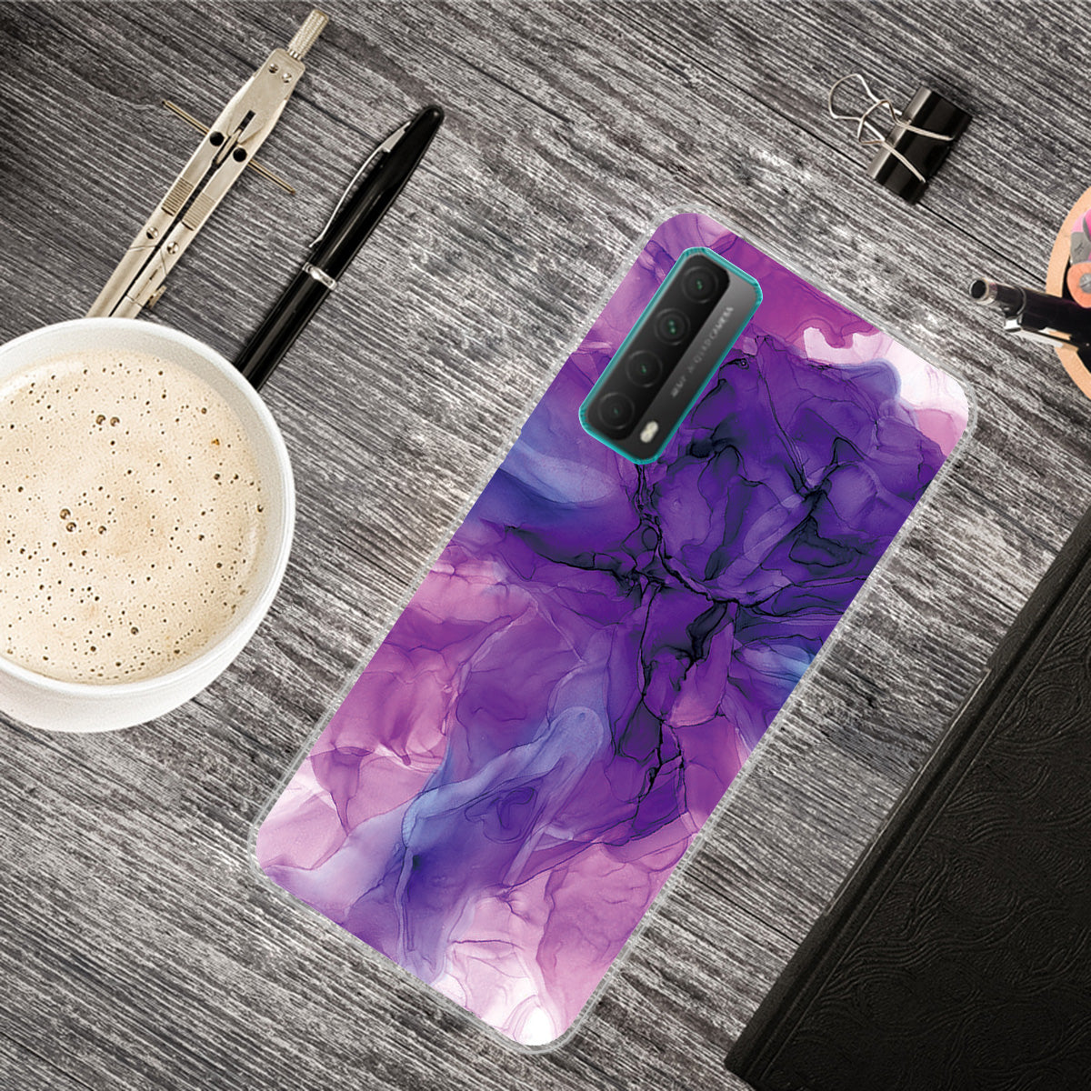 Marble Pattern Printing Design TPU Case for Huawei P Smart 2021 / Y7a