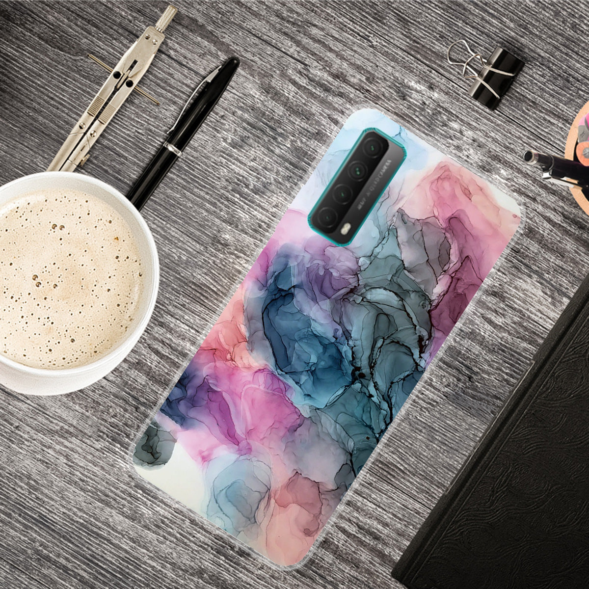 Marble Pattern Printing Design TPU Case for Huawei P Smart 2021 / Y7a