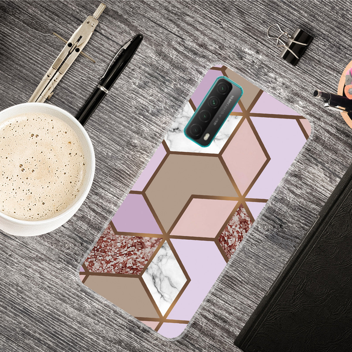 Marble Pattern Printing Design TPU Case for Huawei P Smart 2021 / Y7a