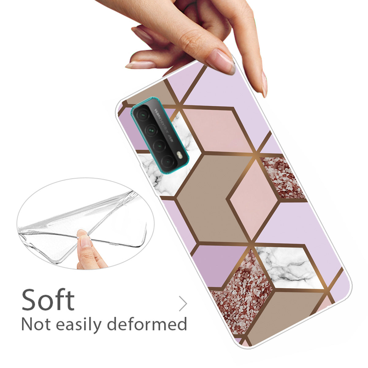 Marble Pattern Printing Design TPU Case for Huawei P Smart 2021 / Y7a