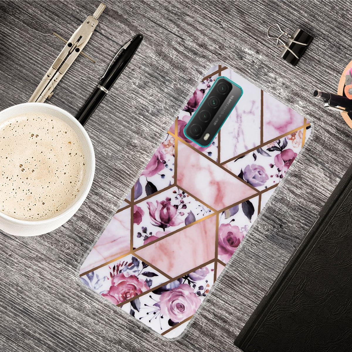 Marble Pattern Printing Design TPU Case for Huawei P Smart 2021 / Y7a