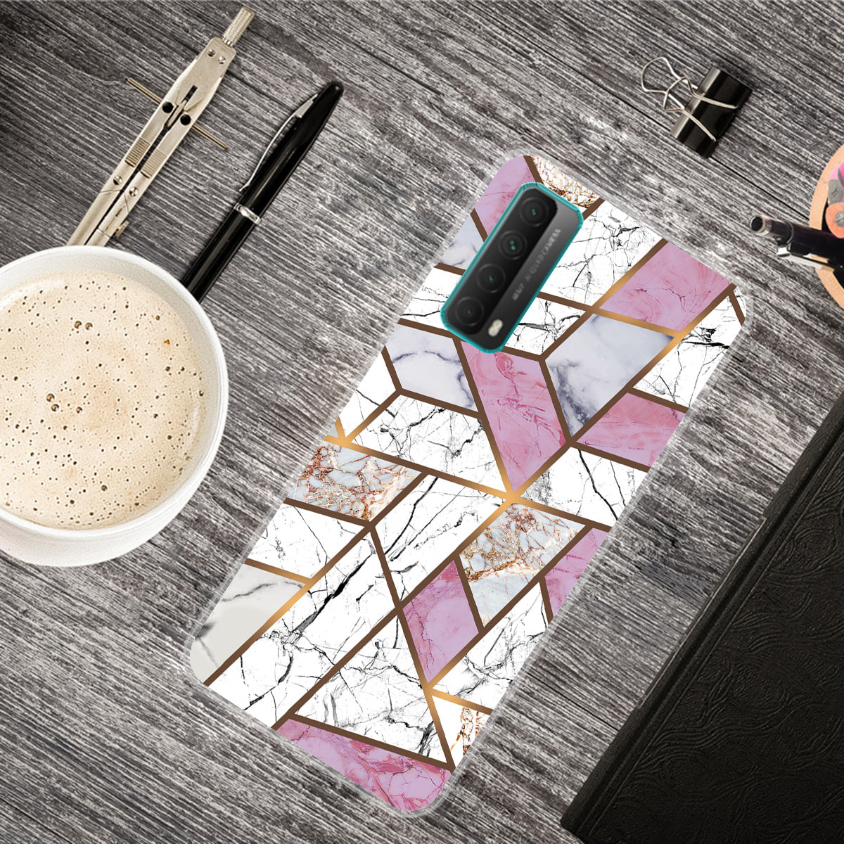 Marble Pattern Printing Design TPU Case for Huawei P Smart 2021 / Y7a