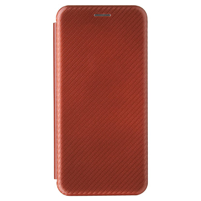 For Huawei P50 Pro Auto-absorbed Leather Cover Carbon Fiber Texture, with Detachable Ring Kickstand Strap