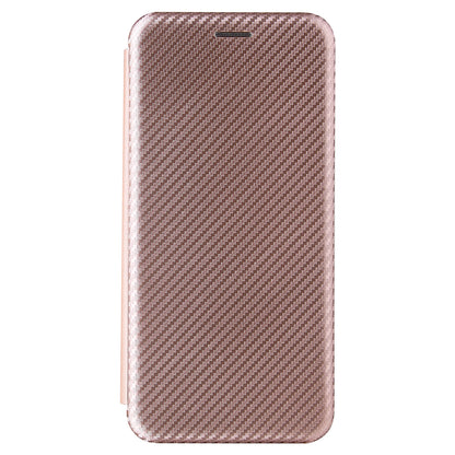 For Huawei P50 Pro Auto-absorbed Leather Cover Carbon Fiber Texture, with Detachable Ring Kickstand Strap