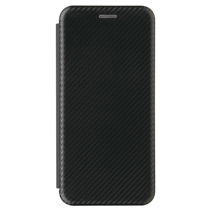 For Huawei P50 Pro Auto-absorbed Leather Cover Carbon Fiber Texture, with Detachable Ring Kickstand Strap