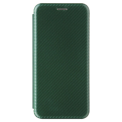 For Huawei P50 Pro Auto-absorbed Leather Cover Carbon Fiber Texture, with Detachable Ring Kickstand Strap