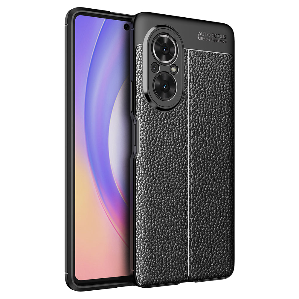 Litchi Texture Cell Phone Back Cover Flexible TPU Case for Honor 50 SE