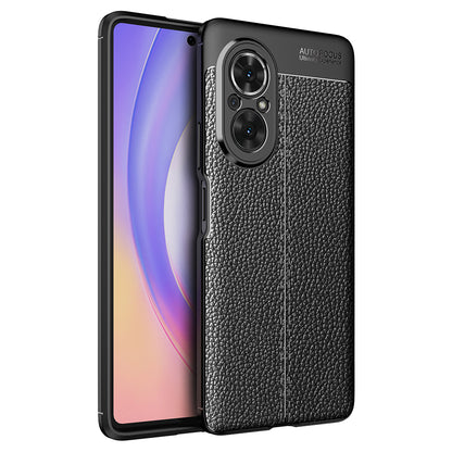 Litchi Texture Cell Phone Back Cover Flexible TPU Case for Honor 50 SE