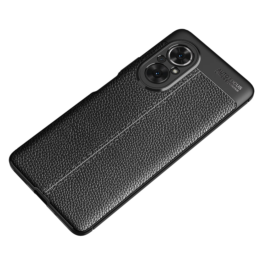 Litchi Texture Cell Phone Back Cover Flexible TPU Case for Honor 50 SE