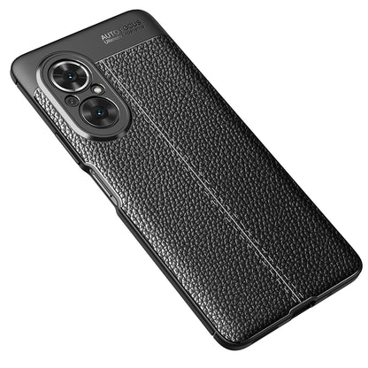 Litchi Texture Cell Phone Back Cover Flexible TPU Case for Honor 50 SE