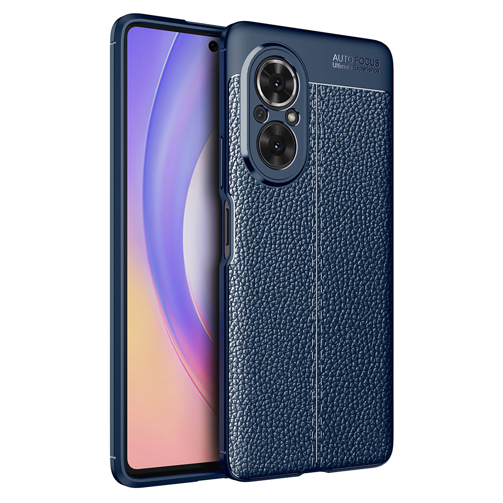 Litchi Texture Cell Phone Back Cover Flexible TPU Case for Honor 50 SE