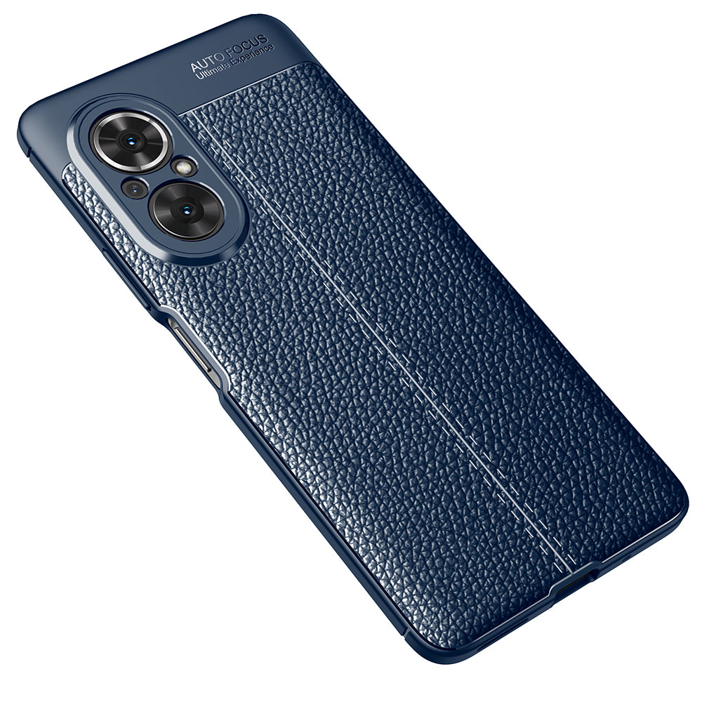 Litchi Texture Cell Phone Back Cover Flexible TPU Case for Honor 50 SE