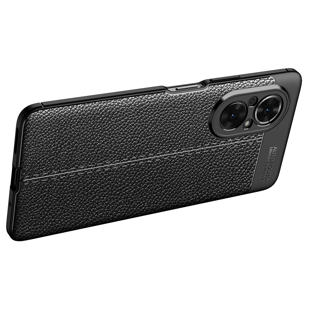 Litchi Texture Cell Phone Back Cover Flexible TPU Case for Honor 50 SE