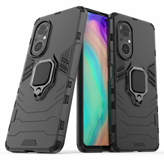 PC + TPU Ring Holder Kickstand Design Shell Cell Phone Hybrid Case Cover for Honor 50 SE
