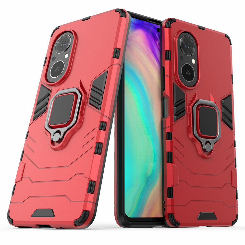 PC + TPU Ring Holder Kickstand Design Shell Cell Phone Hybrid Case Cover for Honor 50 SE