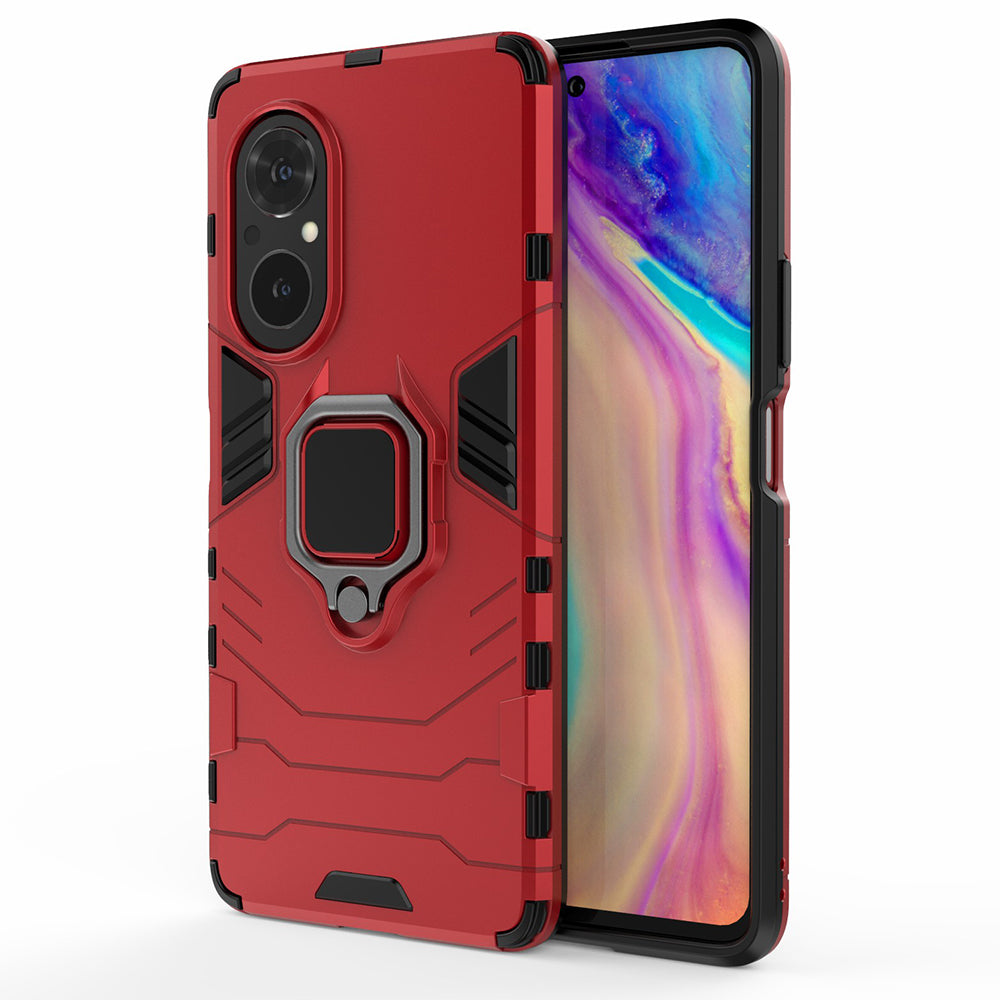 PC + TPU Ring Holder Kickstand Design Shell Cell Phone Hybrid Case Cover for Honor 50 SE