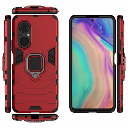 PC + TPU Ring Holder Kickstand Design Shell Cell Phone Hybrid Case Cover for Honor 50 SE