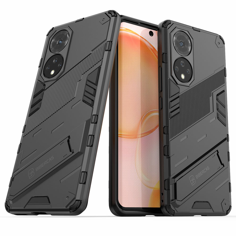 PC + TPU Hybrid Phone Case Shockproof Cover with Kickstand for Honor 50