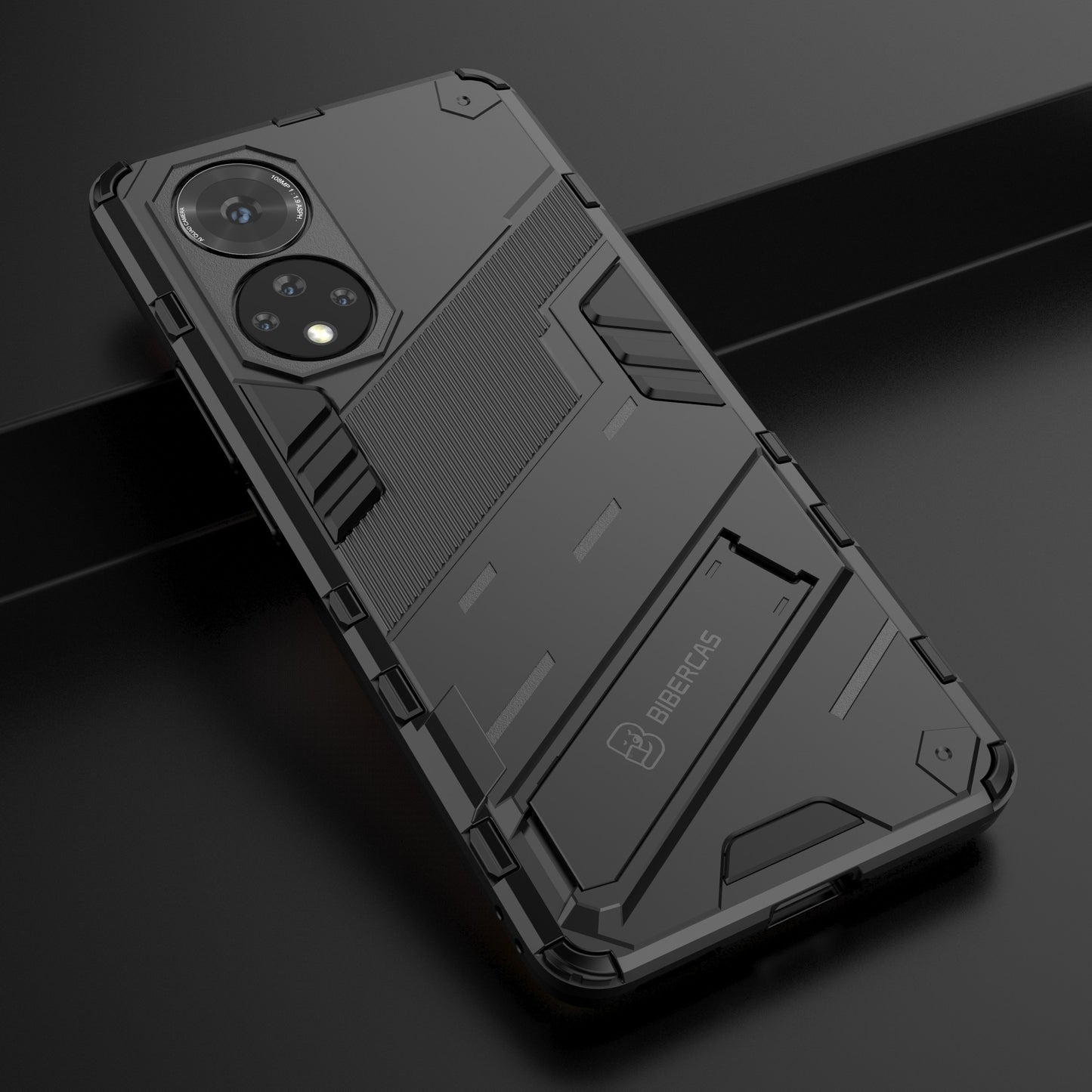 PC + TPU Hybrid Phone Case Shockproof Cover with Kickstand for Honor 50